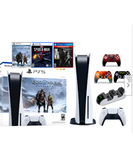 2022 Sony PlayStation 5 PS5 Disk Console Ultimate Holiday Bundle Three Games